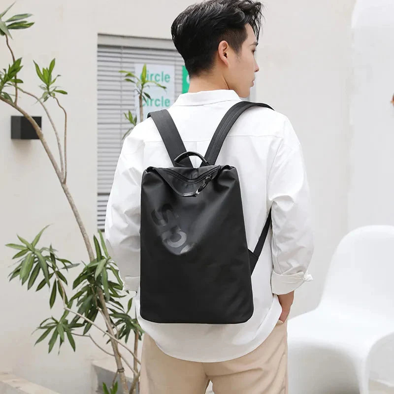Men's Large Capacity Backpack Handbag Single Shoulder Bag With Letters