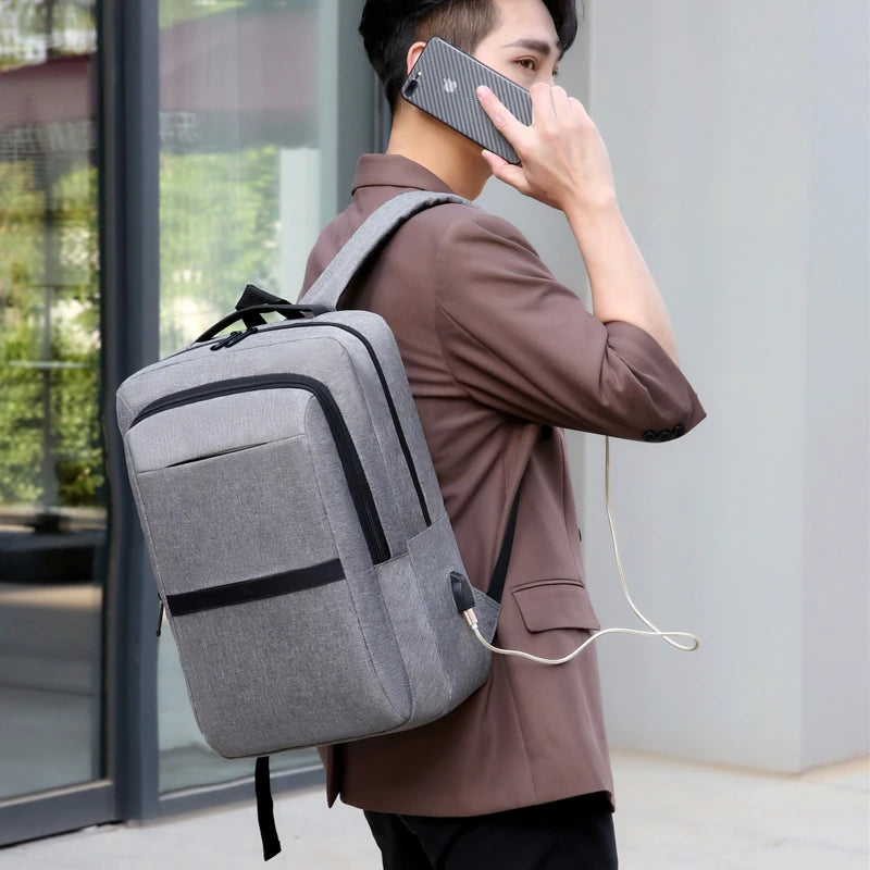 Large Capacity Men's Backpack USB Charging Waterproof Rucksack