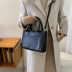 Crocodile Pattern Messenger Bag Large Capacity Crossbody Tote for Women