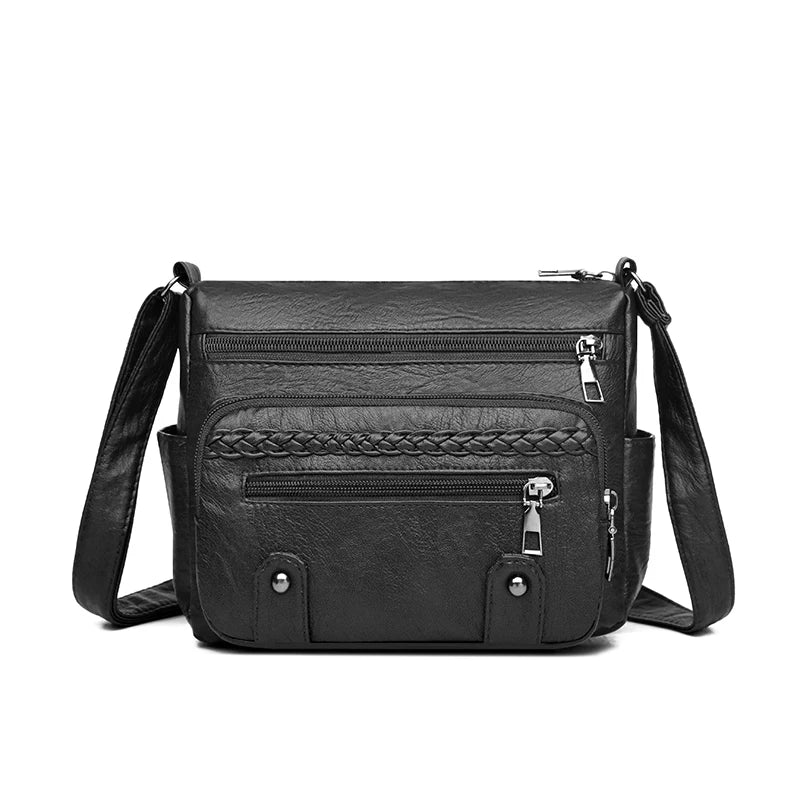 Vintage Leather Women's Shoulder Bag Large Capacity Ladies Totes