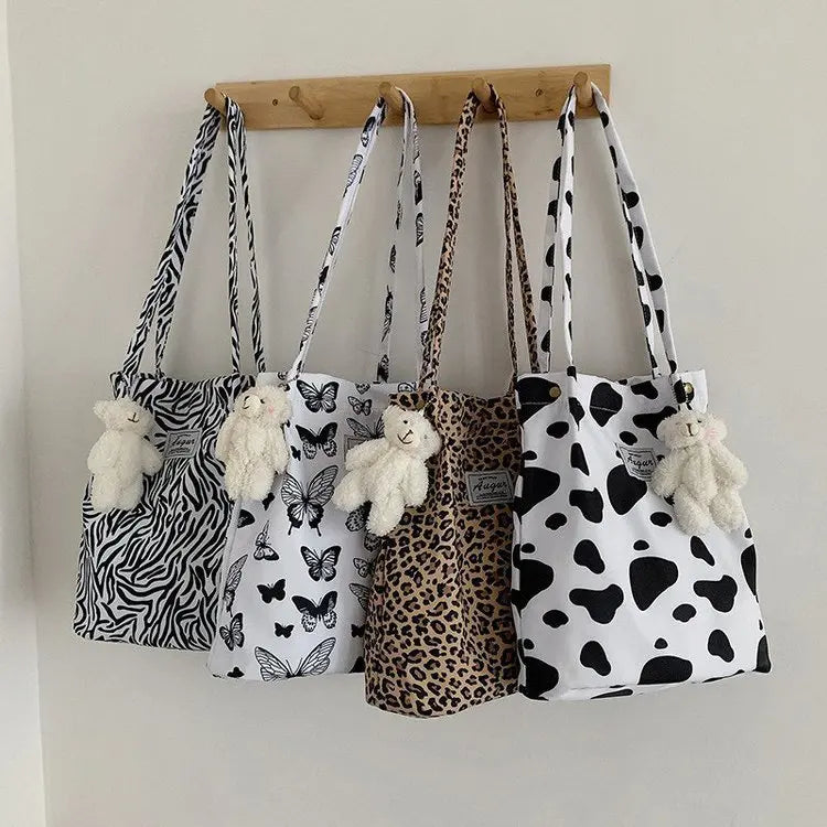 Large Capacity Nylon Cloth Bucket Bag Shoulder Armpit Handbags