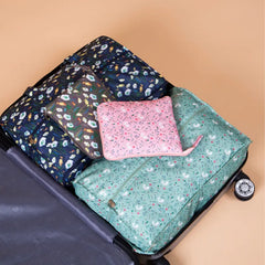 Floral Print Packing Cubes for Women, Large Capacity Nylon Organizer