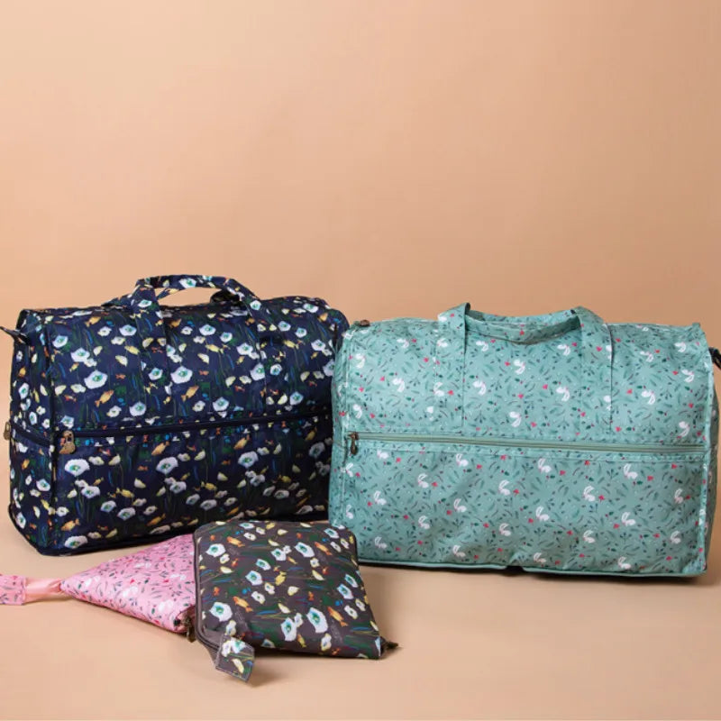 Floral Print Packing Cubes for Women, Large Capacity Nylon Organizer
