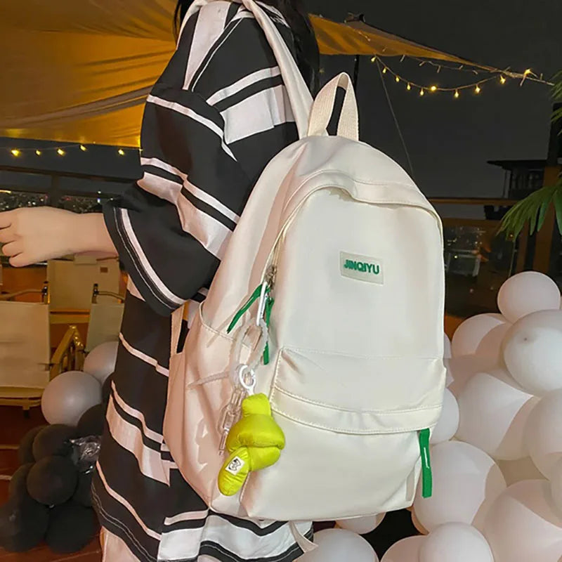 Nylon Women Backpack School Bag for Teenage Girls Casual Bookbag Mochila