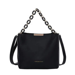 Large Capacity One Shoulder Bags PU Leather Vintage Bucket Handbag