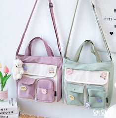 Large Capacity Canvas Messenger Bag Classic Vintage Style Student Class Bags