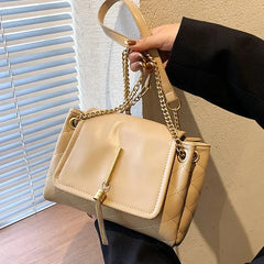Large Capacity PU Leather Ladies Shoulder Bags Tassel Women's Crossbody Bag