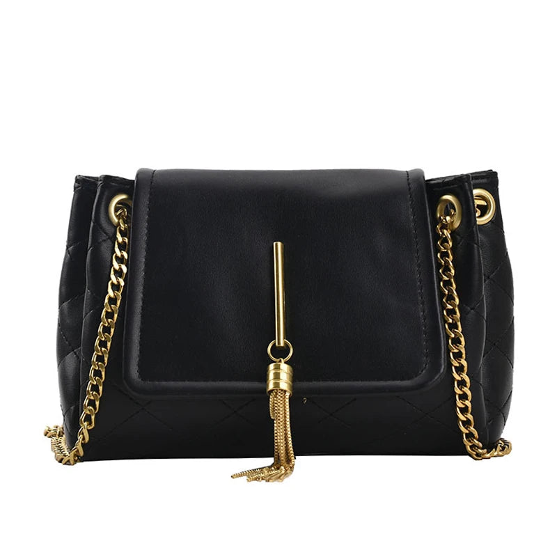 Large Capacity PU Leather Ladies Shoulder Bags Tassel Women's Crossbody Bag