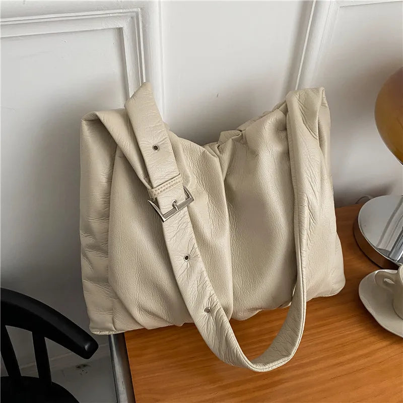 Large Capacity PU Leather Tote Bag for Women Autumn Winter Handbag