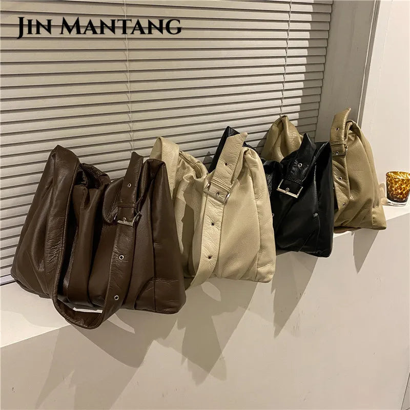 Large Capacity PU Leather Tote Bag for Women Autumn Winter Handbag