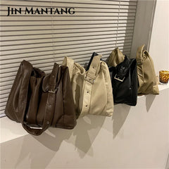 Large Capacity PU Leather Tote Bag for Women Autumn Winter Handbag