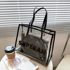 Large Capacity PVC One Shoulder Bag Women's Transparent Handbag