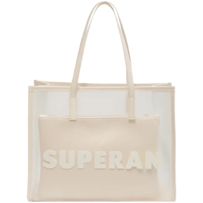 Large Capacity PVC One Shoulder Bag Women's Transparent Handbag