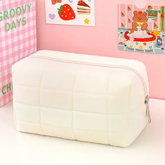 Pink Plush Makeup Bag Pencil Case Student Storage Soft Organizer