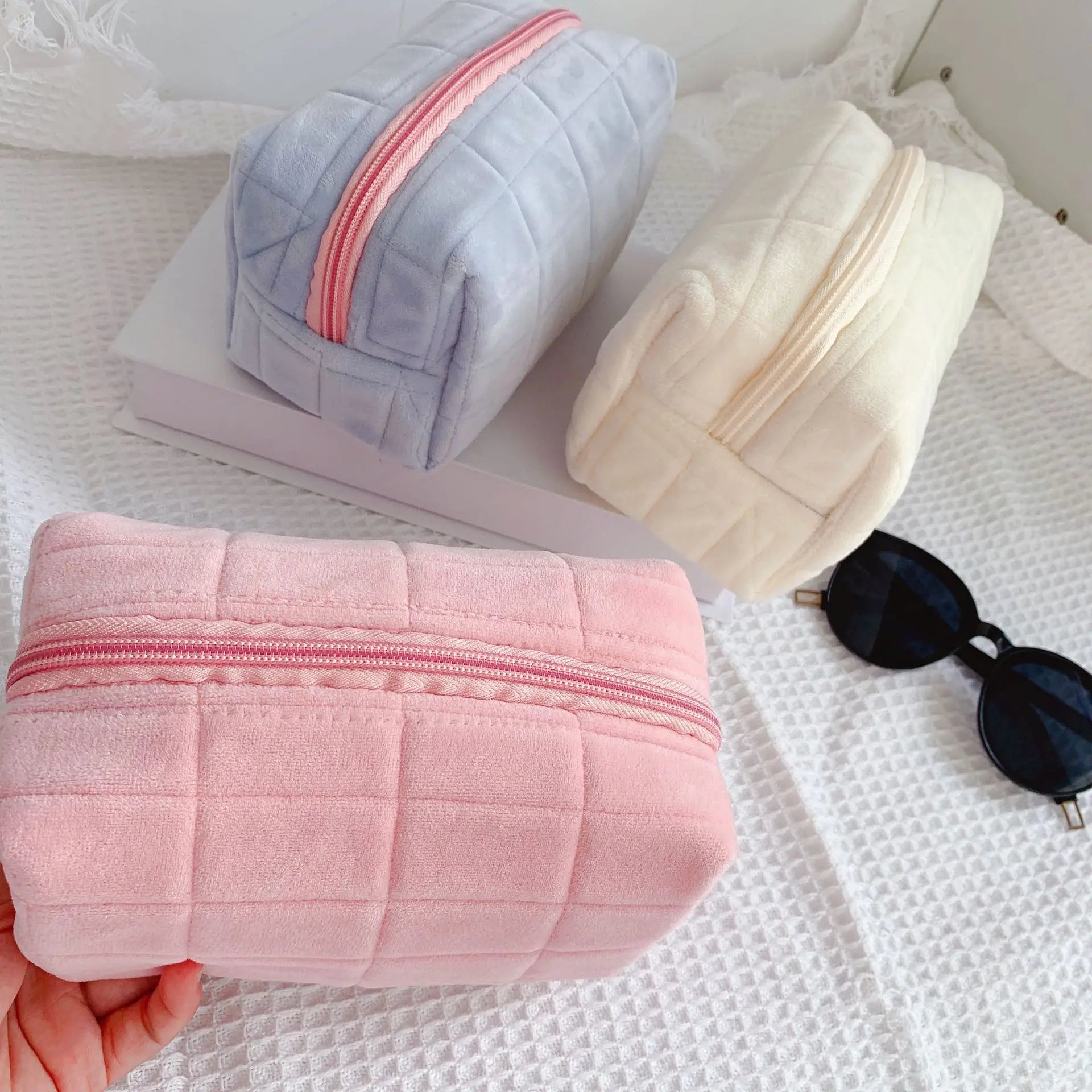 Plush Cosmetic Storage Bag Makeup Organizer Handbag Stationery Pencil Case