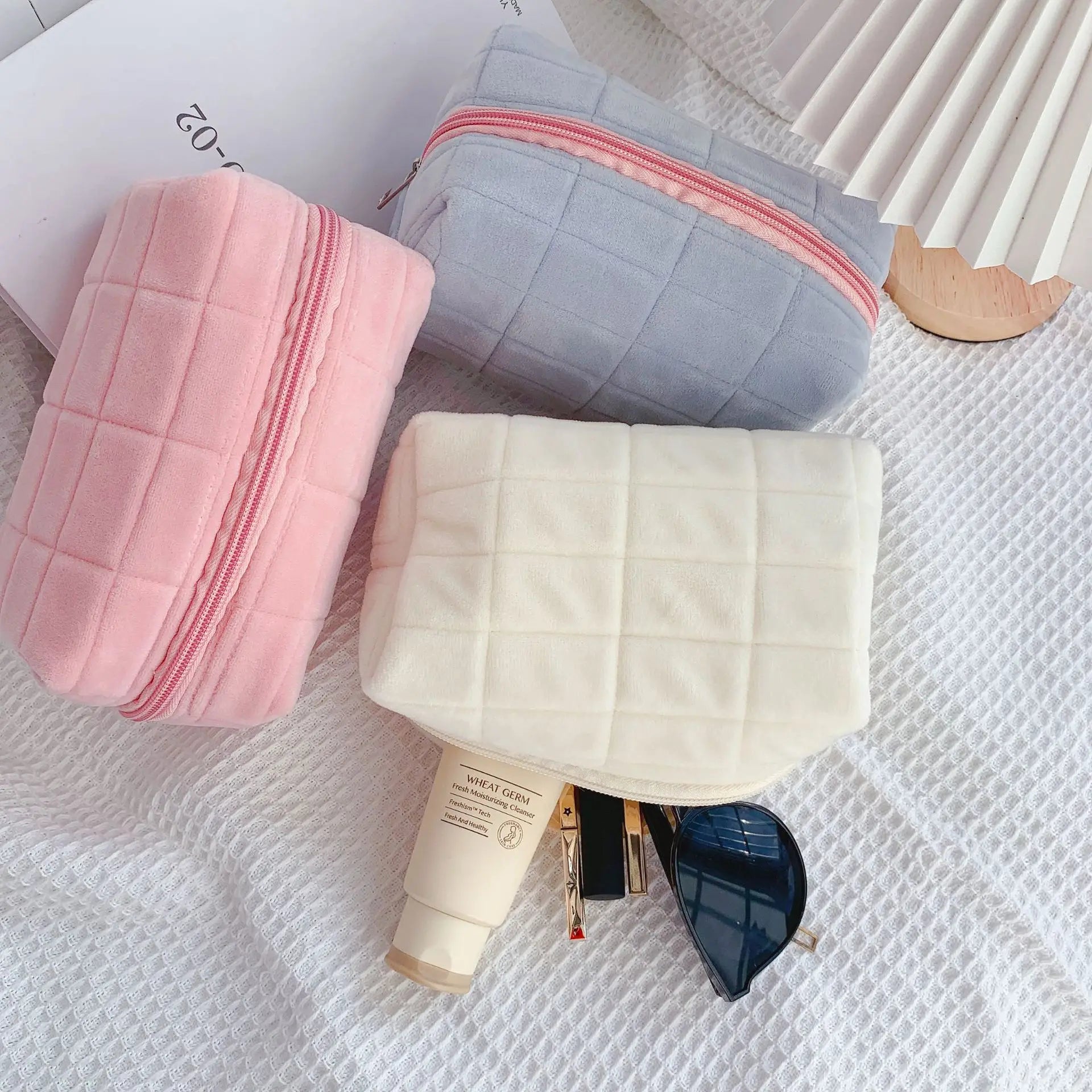 Plush Cosmetic Storage Bag Makeup Organizer Handbag Stationery Pencil Case
