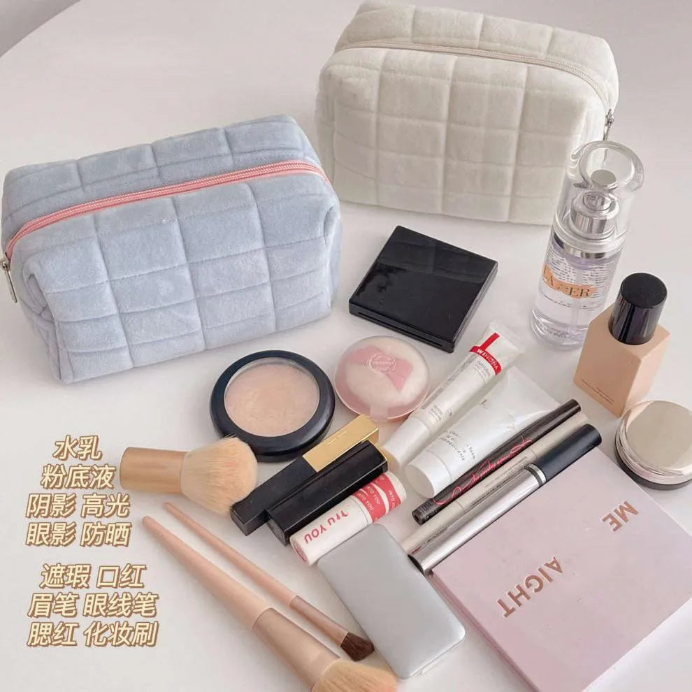 Plush Cosmetic Storage Bag Makeup Organizer Handbag Stationery Pencil Case