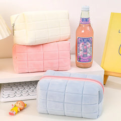 Large Plush Cosmetic Storage Bag Makeup Organizer Handbag Pencil Case