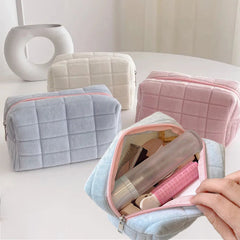 Large Plush Cosmetic Storage Bag Makeup Organizer Handbag Pencil Case