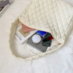 Quilted Tote Bag Lightweight Winter Warm Down Cotton Padded Shoulder