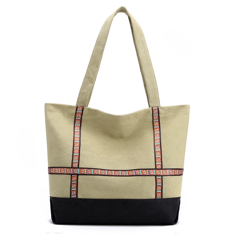 Large Capacity Retro Canvas Bag Student Working Suitable Shoulder Bags