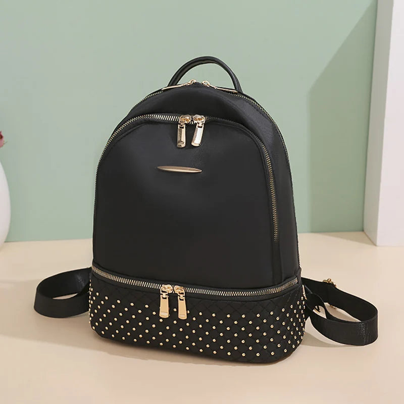 Large Capacity Women Backpack Retro School Bag