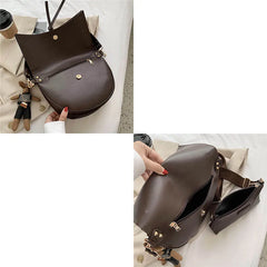 Large Capacity Shoulder Bags For Women Flap Tote Bags Crossbody Pack Leather