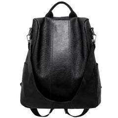 Large Capacity School Backpack for Teenage Girl PU Leather Travel