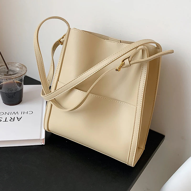 Large-Capacity Shoulder Bags Women PU All-Match Retro High-Quality Commuter Bags