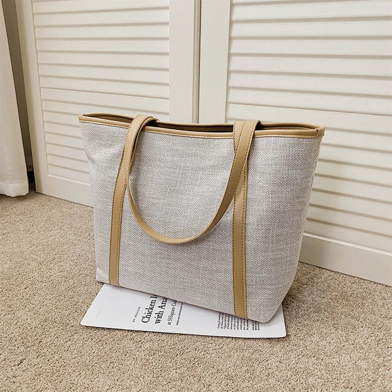 Large Capacity Shoulder Bags Women All Match Canvas Casual Totes Preppy Streetwe