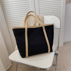 Large Capacity Shoulder Bags Women All Match Canvas Casual Totes Preppy Streetwe