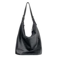 Women's Leather Shoulder Bag with Zipper Closure