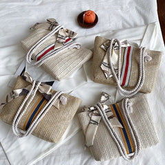 Large Capacity Straw Tote Shoulder Bag for Women Summer