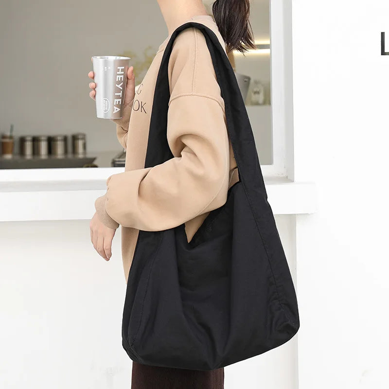 Large Capacity Women Canvas Shoulder Bag Crossbody Shopping Bag
