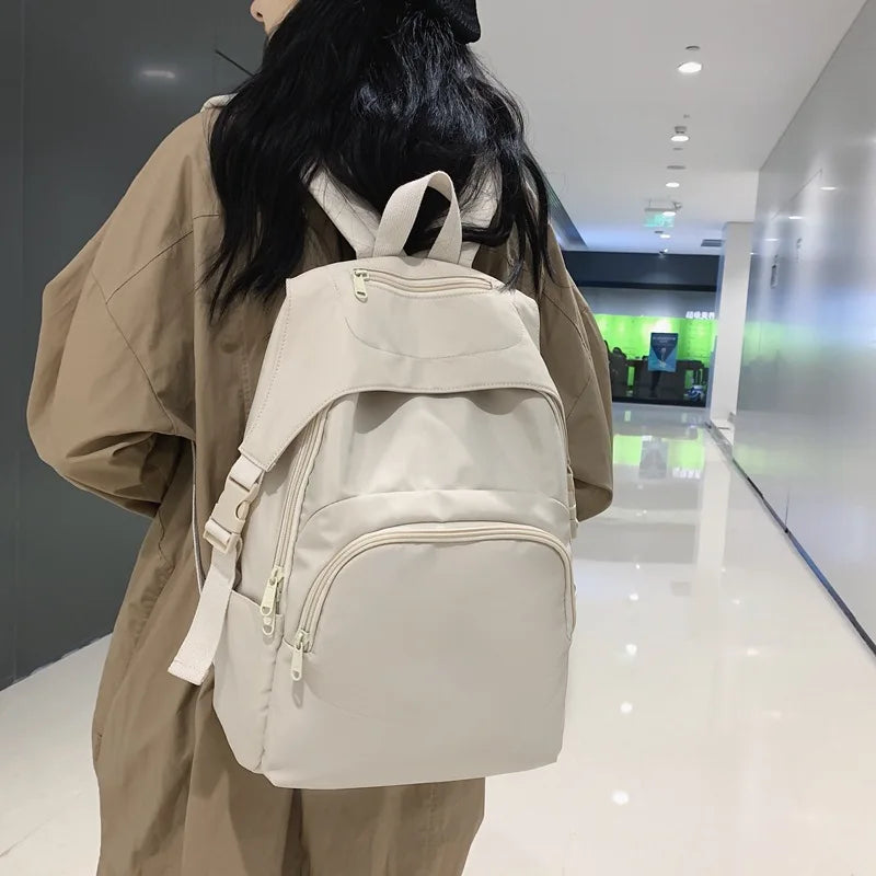 Large Capacity Solid Schoolbag College Student Backpack Female Japanese High