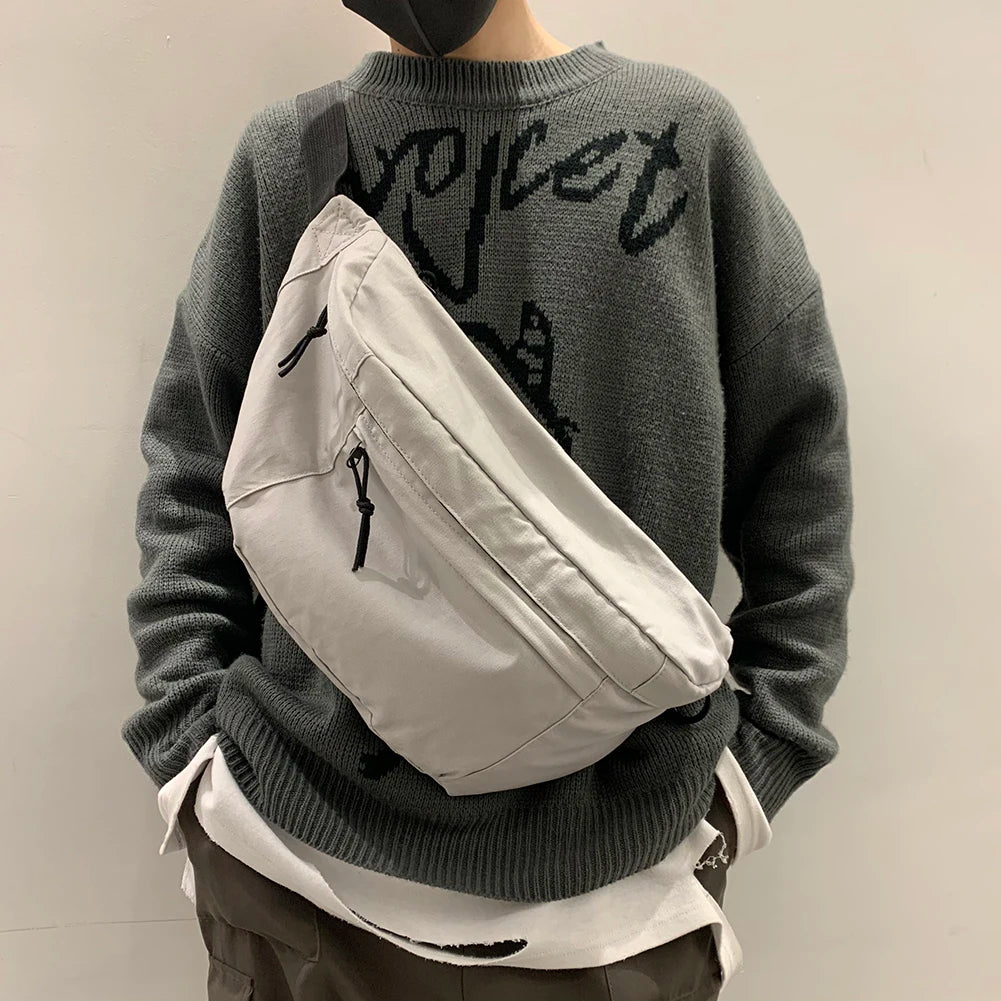 Large Capacity Canvas Waist Bag Fanny Pack Multi-Functional Chest Bags