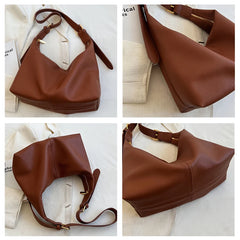 Large Tote Bag Solid Vintage Shoulder Handbag for Women