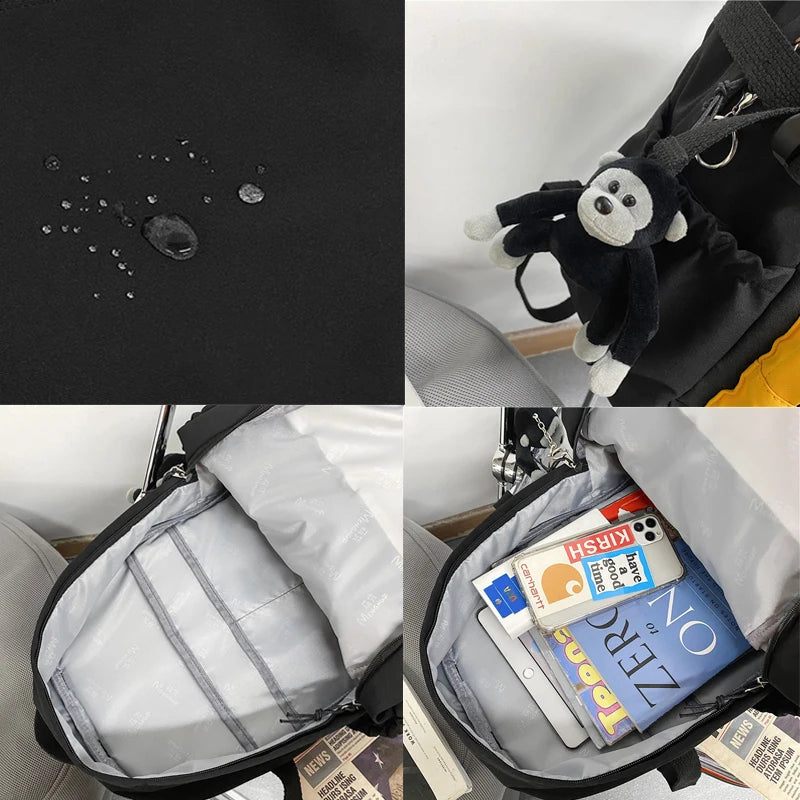 Large Capacity Teenage Girl Backpack Waterproof Schoolbag