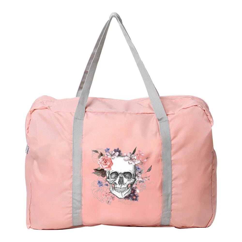 Large Capacity Unisex Travel Bag Pattern Series Luggage Pack Women Men Nylon Fol