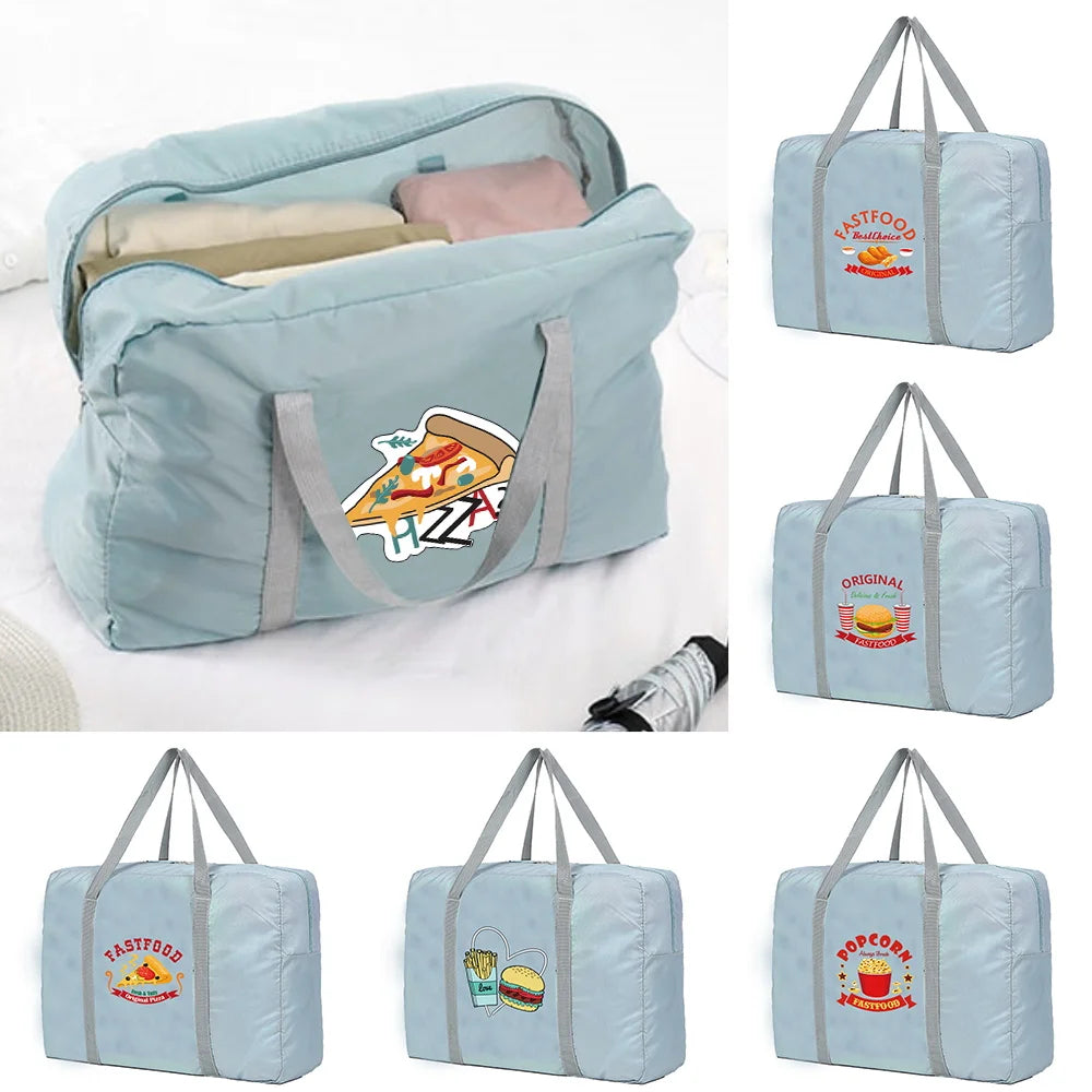 Large Capacity Travel Bag Foldable Duffle Carry on Bags Food Series
