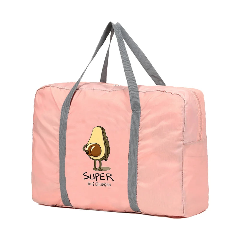 Large Capacity Travel Bags Avocado Print Organize Storage Luggage Handbag