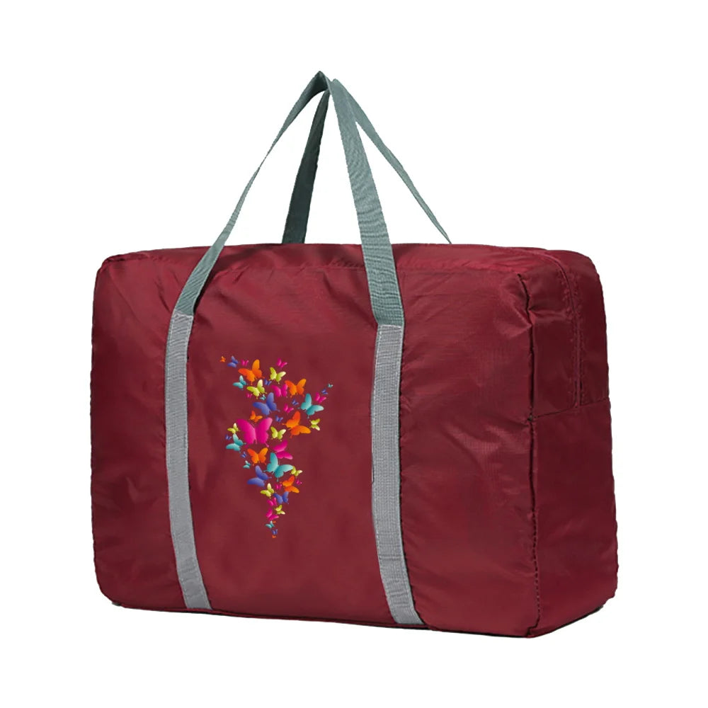 Large Capacity Travel Bag Colorful Butterfly Print