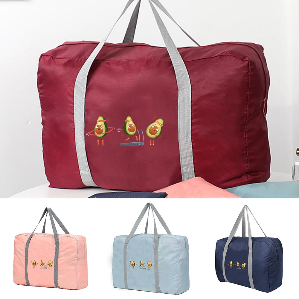 Large Capacity Travel Bag Men Women Avocado Print Storage Handbag