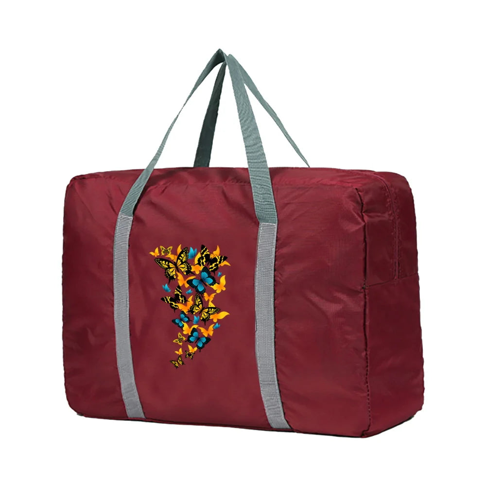 Large Capacity Travel Bags Men Women Clothing Organizer Handbag Butterfly Print