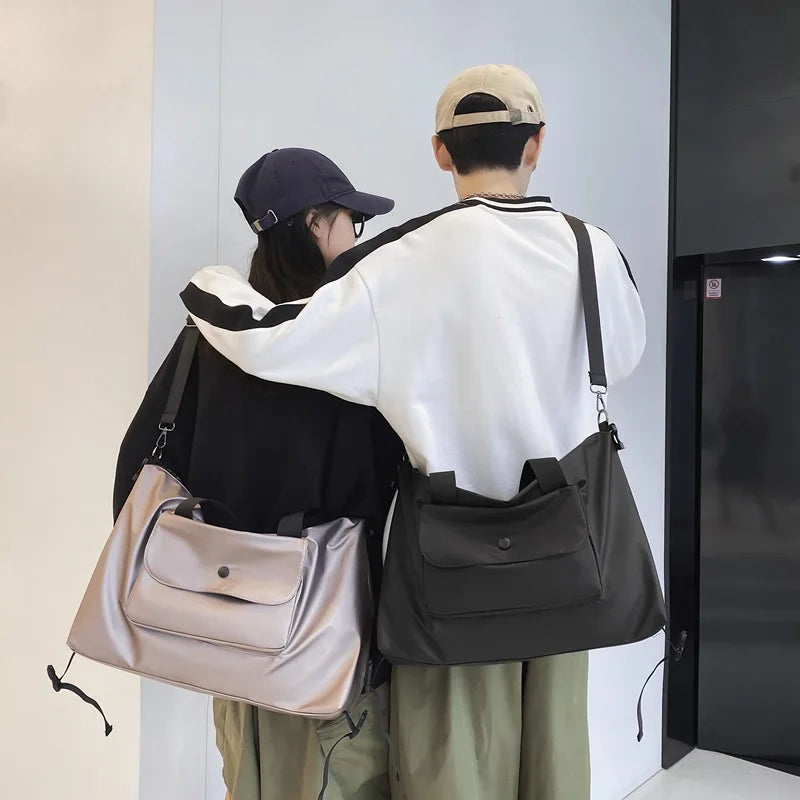 Large Capacity Nylon Totes Bag Solid Storage Street Messenger Handbag