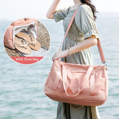 Large Capacity Travel Tote Folding Weekender Duffle Bag