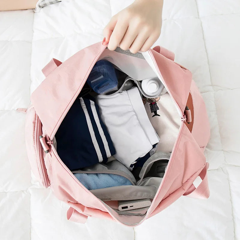 Large Capacity Travel Tote Folding Weekender Duffle Bag