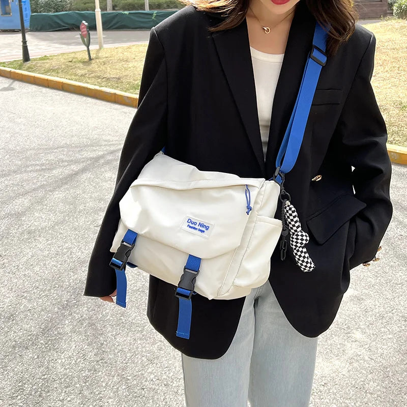 Large Capacity Canvas Messenger Bag Girls Women Postman Shoulder Bag