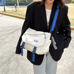 Large Capacity Canvas Messenger Bag Girls Women Postman Shoulder Bag
