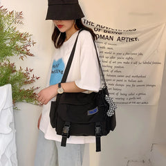 Large Capacity Canvas Messenger Bag Girls Women Postman Shoulder Bag
